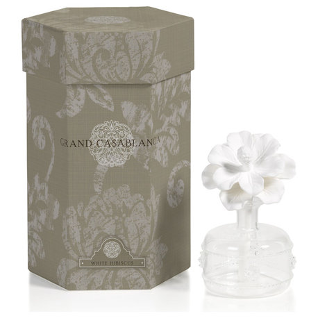 "Mini Grand Casablanca" Porcelain Diffuser, White Hibiscus