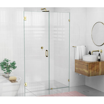 78"x54" Frameless Shower Door Wall Hinge, Polished Brass