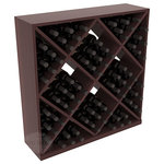 Wine Racks America - Solid Diamond Storage Cube, Redwood, Walnut/Satin Finish - Elegant diamond bin style bottle openings make for simple loading of your favorite wines. This solid wooden wine cube is a perfect alternative to column-style racking kits. Double your storage capacity with back-to-back units without requiring more access area. We build this rack to our industry leading standards and your satisfaction is guaranteed.