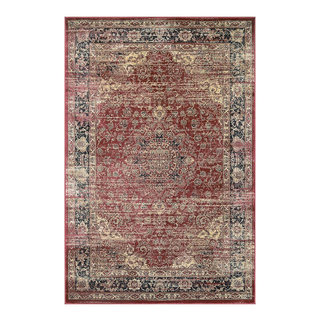 Safavieh Lavar Kerman Lvk601b Creme / Red Rug 8' x 10