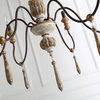 LALUZ 6-Light Shabby-Chic French Country  Retro-white Wooden Chandeliers