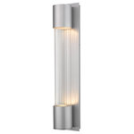 Z-Lite - Z-Lite 575B-SL-LED Striate - 24" 22W 2 LED Outdoor Wall Sconce - Bring modern flair to any space with this large waStriate 24" 22W 2 LE Silver Clear Optic G *UL: Suitable for wet locations Energy Star Qualified: n/a ADA Certified: n/a  *Number of Lights: Lamp: 2-*Wattage:11w G9-LED bulb(s) *Bulb Included:Yes *Bulb Type:G9-LED *Finish Type:Silver