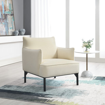 Gatsby Fabric Accent Chair, Ivory