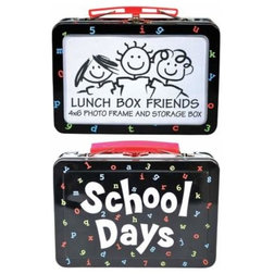 Eclectic Lunch Boxes And Totes 4 x 6 Inch Black Lunch Box/Photo Frame with "School Days" Design