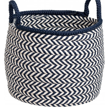 Colonial Mills Basket Preve Basket White and Navy Round