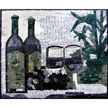 Mosaic Patterns, Vino Bottiglia, 14"x17"