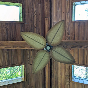 Struxture X Pergola, Sunroom, Westbury Rail Tuscany Bronze Azek Weathered Teak