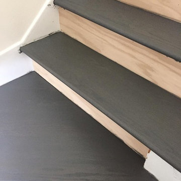 Elk Grove Village - Remodeling stairs Wood square Modern newel post and railing
