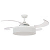 Fanaway Fraser 48" AC Ceiling Fan With Light, White and Transparent
