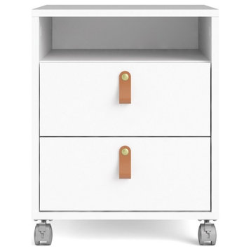 Tvilum Winston 2 Drawer 1 Shelf Mobile Cabinet in White