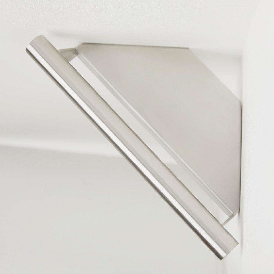 Lifestyle and Wellness Corner Shower Shelf With 14" Handle, Polished Stainless
