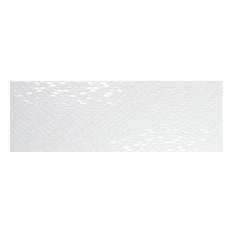 Artwork White 12"x35" Ceramic Wall Tile, Set of 4