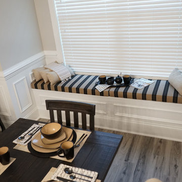 Window seat bench cushions add class to dining room
