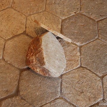 Stone Floor – Antique, Reclaimed Limestone ‘hexagon’ tiles & Pavers