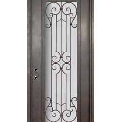Milano 42x96 Wrought Iron Single Door 14 Gauge Steel - Front Doors
