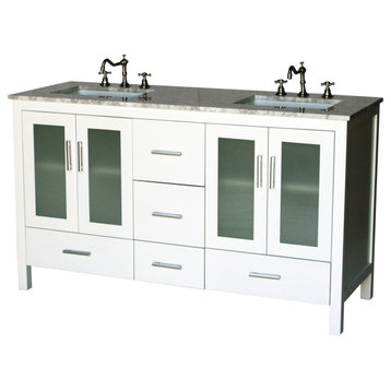 60-Inch Contemporary Style Double Sink Bathroom Vanity Model 2416-WK