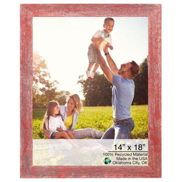 14" X 18" Rustic Red Wood Picture Frame