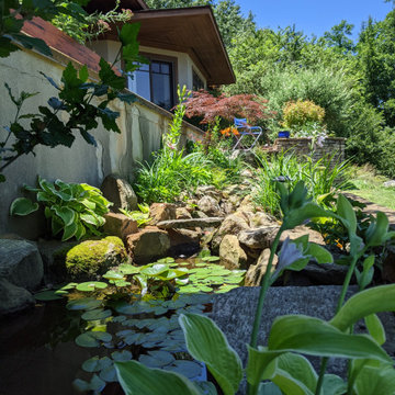 Front Planter Bed Reonvation - Waterfall, Stream, and Small Koi Pond