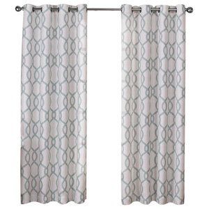 Lush Decor Bellagio Room Darkening Window Curtain Panels Navy Set