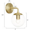 Aura Globe Wall Sconce, Brushed Brass/Clear