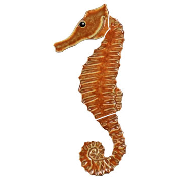 Mini Seahorse Ceramic Swimming Pool Mosaic 6", Brown