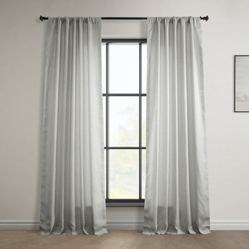 Euro Linen Curtain Single Panel, Light Greige, 50w X 108l