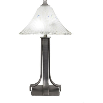 Apollo Table Lamp - Graphite, Square Frosted Crystal