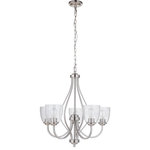 Craftmade Lighting - Craftmade Lighting 49925-BNK Serene - Five Light Chandelier - The Serene is a lighting collection with beautifulSerene Five Light Ch Brushed Polished Nic *UL Approved: YES Energy Star Qualified: n/a ADA Certified: n/a  *Number of Lights: Lamp: 5-*Wattage:60w A19 Medium Base bulb(s) *Bulb Included:No *Bulb Type:A19 Medium Base *Finish Type:Brushed Polished Nickel