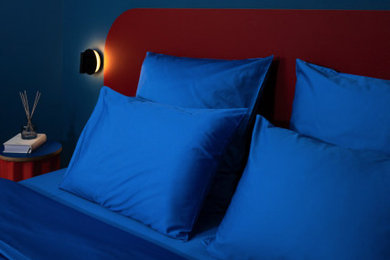 Комплект постельного белья в васильково-синем