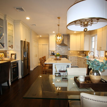 West Caldwell NJ Transitional Kitchen - White Painted Maple Cabinets