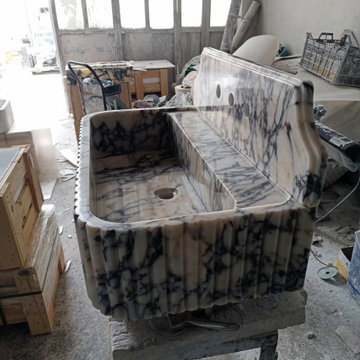 Calacatta Viola Marble Sink – A Bold Statement in Natural Stone