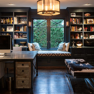75 Beautiful Home Office With A Standard Fireplace Pictures ...