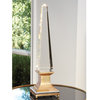 Luxe Crystal Obelisk Table Lamp  Minimalist Gold Tower LED Light Architectural
