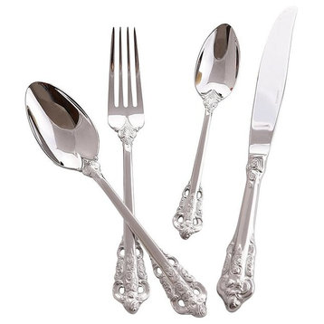 24-Piece Mirror Polished 18/10 Stainless Steel Silverware Set (6 Settings)