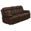Betsy Furniture Microfiber Reclining Sofa, Brown