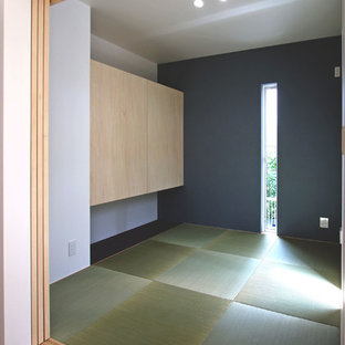 他の地域のモダンスタイルのおしゃれな書斎 (白い壁、畳) の写真