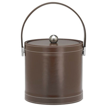 Kraftware Stitched Chocolate Ice Bucket With Stitched Handle