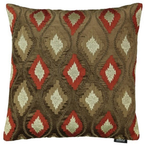 Imperial Bisque Lattice Tootsie Roll Bolster Pillow Contemporary
