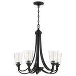 Craftmade - Craftmade Grace 5 Light Chandelier, Espresso - The Grace collection - the perfect name for this graceful family. It's clean lines, flowing frame and clear seeded glass create a rich look and a wonderful value.