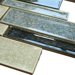 Sky Blue Glossy Crackle Crystal Mosaic Tiles Z Pattern - Home Accessories & Decor