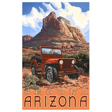 Paul A. Lanquist Sedona Arizona Jeep Art Print, 24"x36"