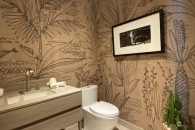 Powder room - modern powder room idea in Miami