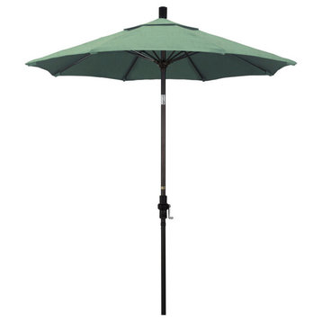 7.5' Bronze Collar Tilt Lift Fiberglass Rib Aluminum Umbrella, Pacifica, Spa