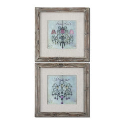 www.essentialsinside.com: petite crystal chandeliers art, set of 2 - Artwork