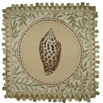 Finest Pettipoint Conus Shell Needlepoint Pillow