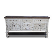 White Farmhouse Rustic Vanity, White, 72"x20"x32", Double Sink