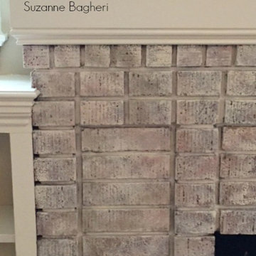 Whitewashed Brick Fireplace