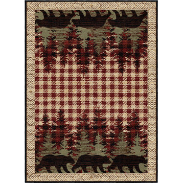 Blowing Rock Lodge Area Rug, Antique, 2'3"x3'3"
