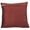 Velvet Western Throw Pillows Rustic Red 20"x20" Zardozi, Golden Sitar