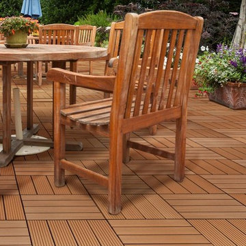 Kontiki Composite Interlocking Deck Tiles - Basics Series - Redwood Brown / 12"x